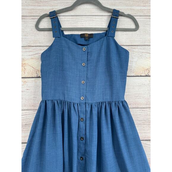 Zink London Button Down Tank Dress Women's Size Small Blue - Picture 3 of 11